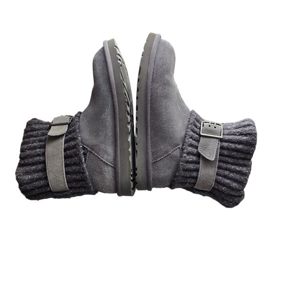 UGG Australia 1006013 Cambridge Knit Suede Boots Gray Womens Size 8 - Picture 4 of 7